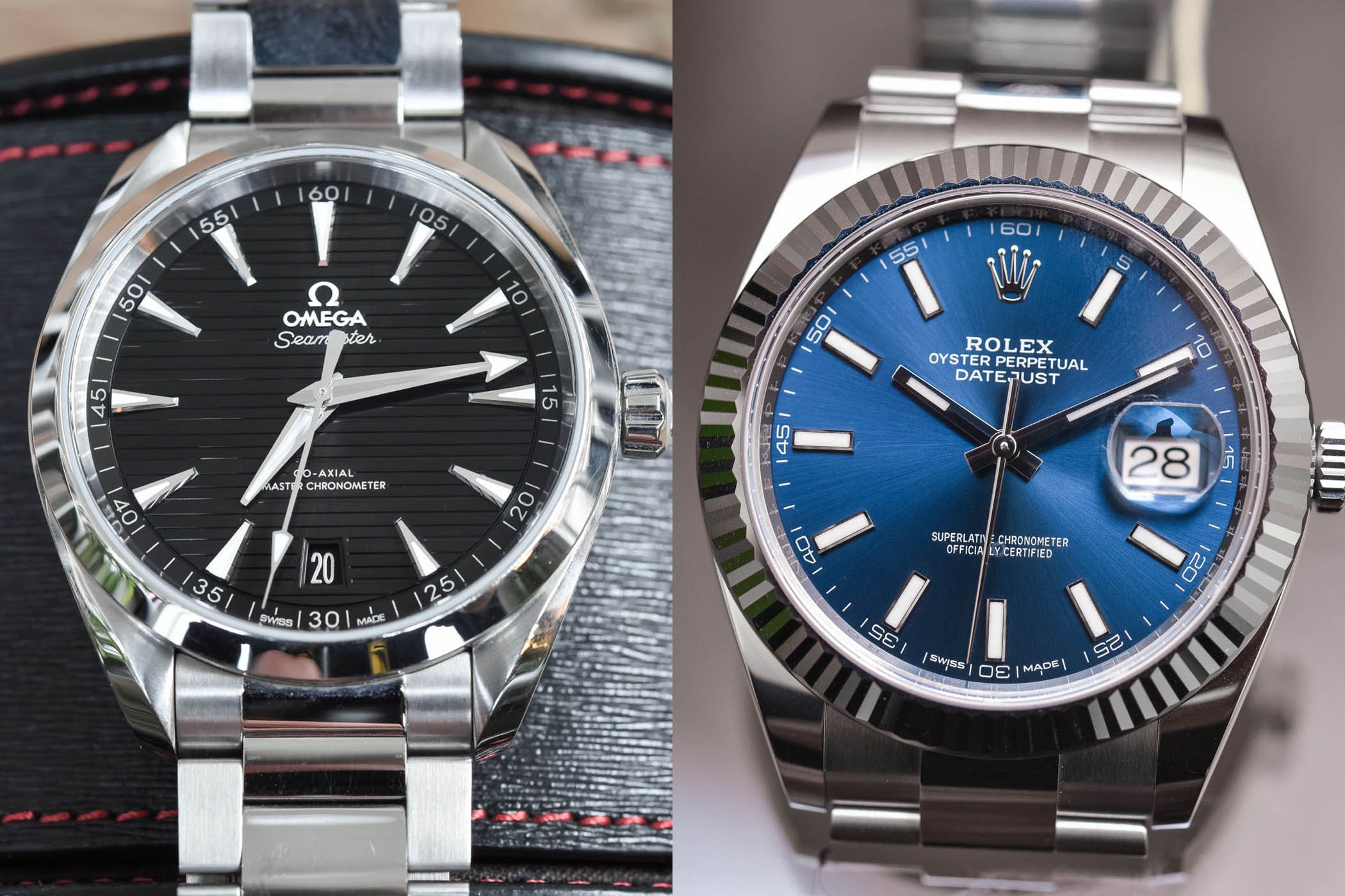 Battle of Luxury Daily Beaters - Omega Seamaster Aqua Terra 41mm vs Rolex Datejust 41
